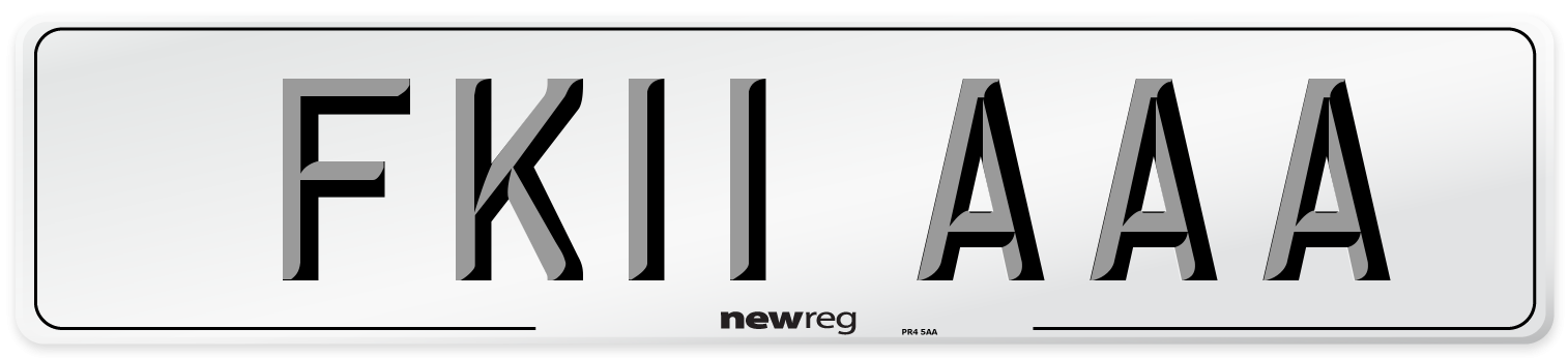 FK11 AAA Number Plate from New Reg